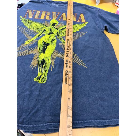 Nirvana 100% Cotton Short Sleeve Crew Neck Graphic T-Shirt Gray Women's L / XL - Picture 6 of 7